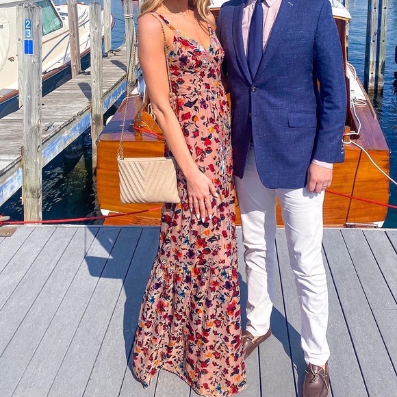 Anthropologie Pants - Anthropologie Flounced Floral Burnout Velvet Jumpsuit, size 4, multicolor/pink